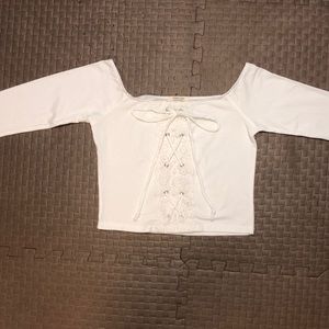 White top with lace details